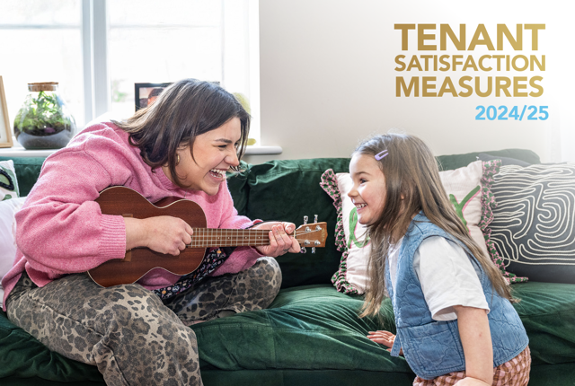Front Cover Of Tenant Satisfaction Measures Showing A Mother And Daughter Smiling