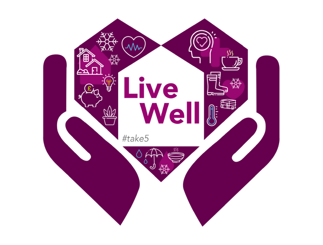 Live Well logo with hands holding a heart of things to live well