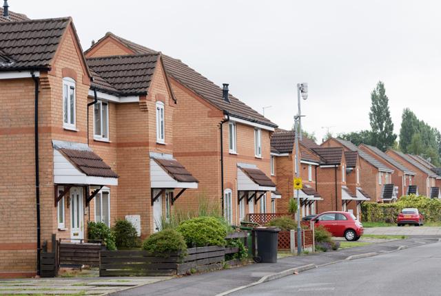 Newly built homes in a row