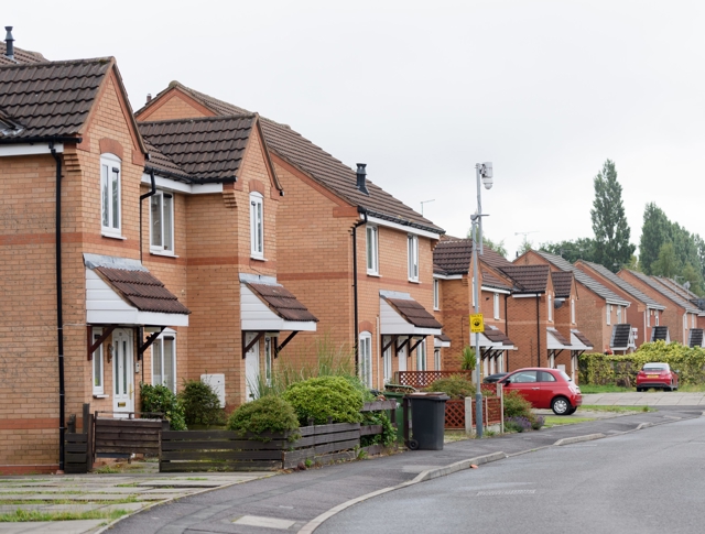 Newly built homes in a row